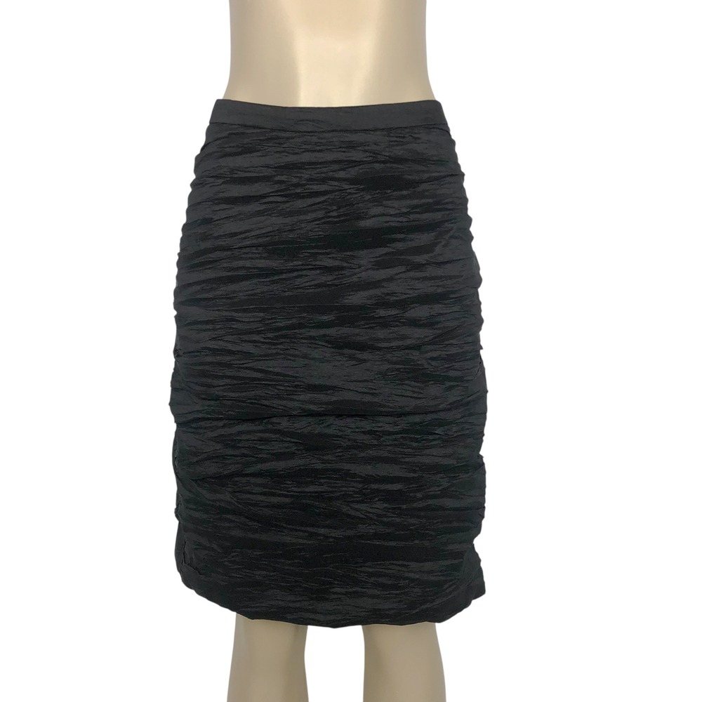 Vintage Jackie Jon Ruched Crinkle Pencil Skirt Size 12 Formal Gothic Whimsigoth